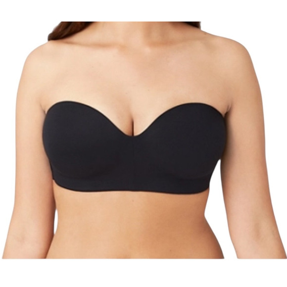 Wacoal 854372 Staying Power wire free strapless bra black size 34DD 34E - Picture 1 of 7